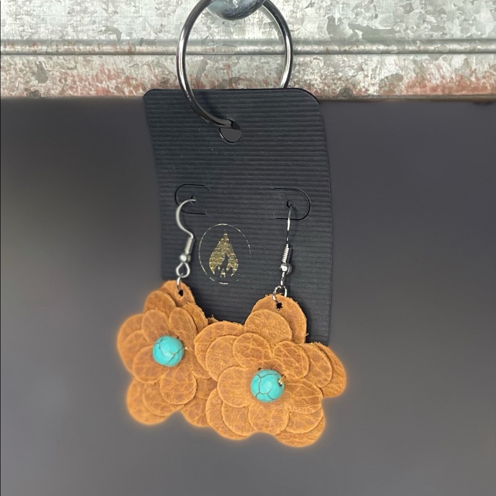 Leather & Turquoise earrings